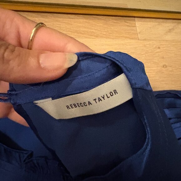 Rebecca Taylor Blue Pleated Sleeve Maxi Dress Size XS - Picture 6 of 7